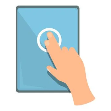 Touch screen icon cartoon vector. Hand phone Stock Illustration