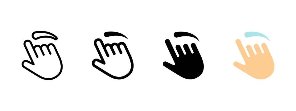 Touch screen icon. Hand gesture indicating swipe or tap vector illustration.. Stock Illustration