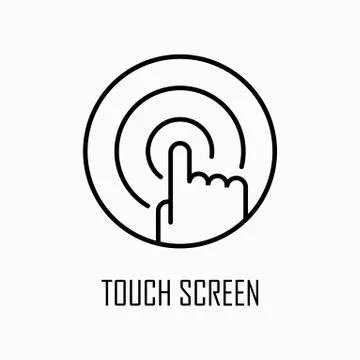 Touch screen icon simple outline flat illustration Stock Illustration