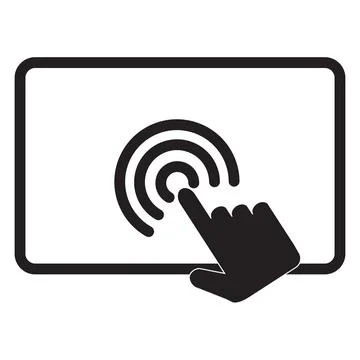 Touch screen icon on white background. touch gesture sign. pointer on screen Illustrazione stock