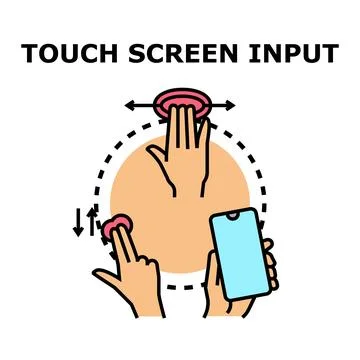 Touch screen input gesture interaction with mobile phone Illustrazione stock