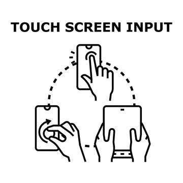 Touch screen input interaction concept illustration Illustrazione stock