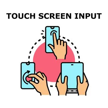 Touch screen input interaction concept illustration Stock Illustration