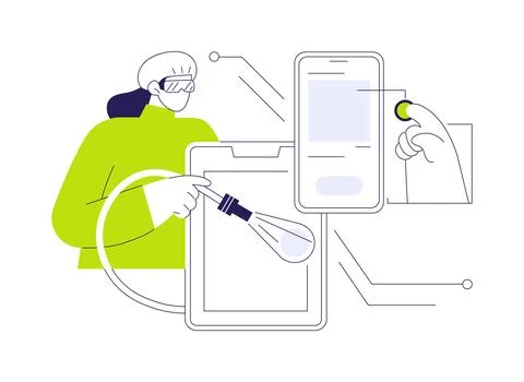 Touch screen integration abstract concept vector illustration. Stock Illustration
