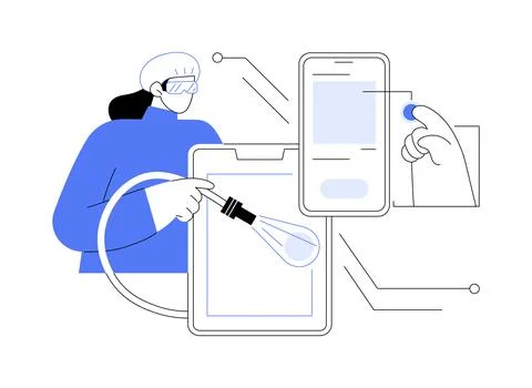 Touch screen integration abstract concept vector illustration. Stock Illustration