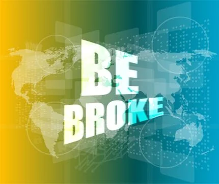 Touch screen interface with be broke words vector illustration Stockillustratie