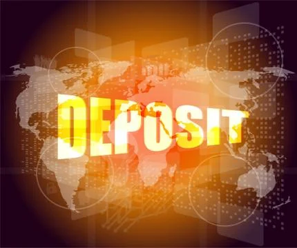 Touch screen interface with deposit word Ilustração Stock