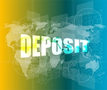 Touch screen interface with deposit word vector illustration Ilustração Stock