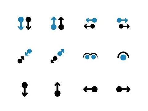 Touch screen interface duotone icons on white background 스톡 일러스트