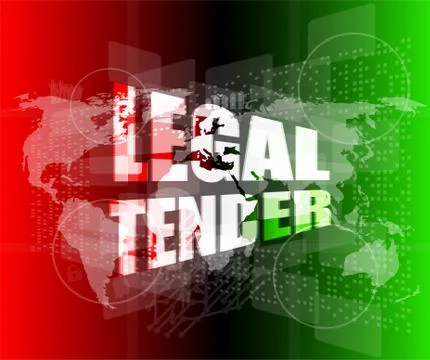 Touch screen interface with legal tender words Illustrazione stock