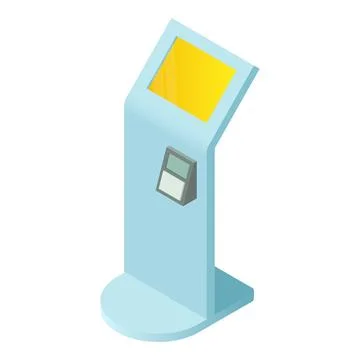 Touch screen kiosk icon, isometric style Stock Illustration