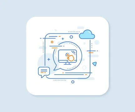 Touch screen line icon. Online quiz test sign. Vector Stockillustratie