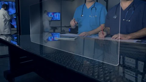 Touch Screen Medical Office   Stock Footage 194858945