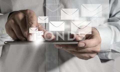 Touch screen mobile phone and buttons e-mail Stock Illustration