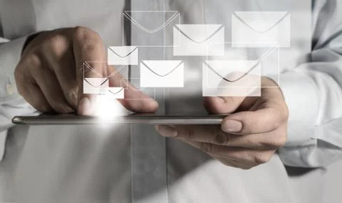 Touch screen mobile phone and buttons e-mail Illustrazione stock