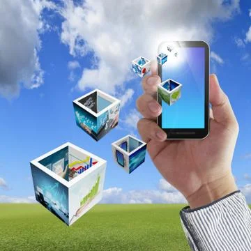 Touch screen mobile phone Stock Illustration