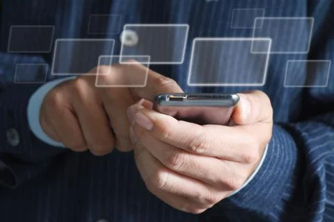 Touch screen mobile phone Stock Illustration