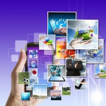 Touch screen mobile phone Stock Illustration