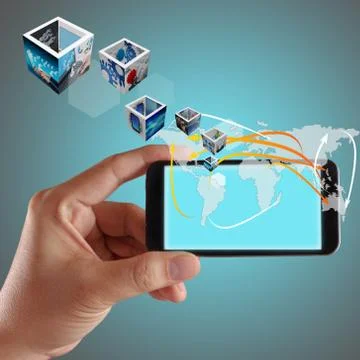 Touch screen mobile phone Stock Illustration