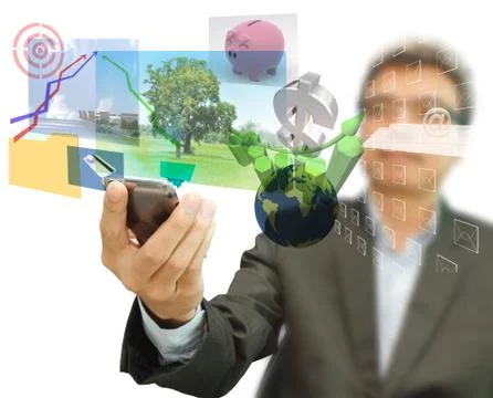 Touch screen mobile phone Stock Illustration