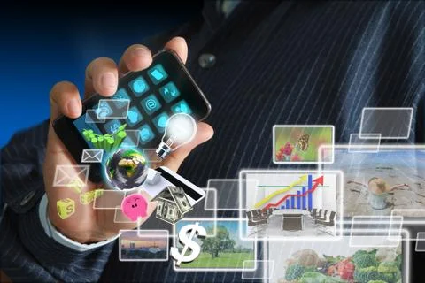 Touch screen mobile phone Stock Illustration