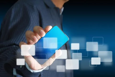 Touch screen mobile phone Stock Illustration