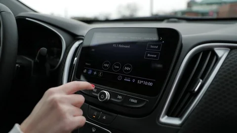 Touch Screen Music Technology In Brand New Car Chevy Malibu 스톡 동영상 120580940