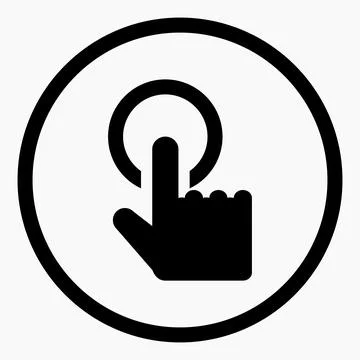 Touch screen or touchscreen finger hand press or push vector icon Stock-Illustration