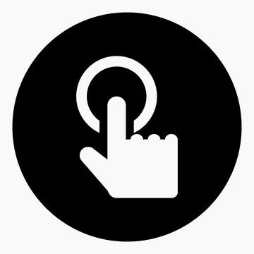 Touch screen or touchscreen finger hand press or push vector icon Stock-Illustration