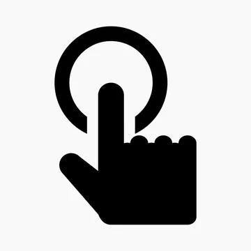 Touch screen or touchscreen finger hand press or push vector icon Stock-Illustration