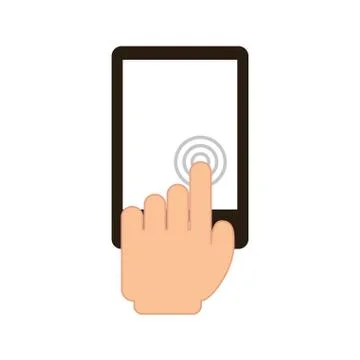 Touch screen over white background vector illustration Illustrazione stock