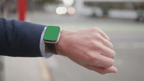 Touch Screen Smart Watch, City App Technology Business Internet Device Vidéo 122813417