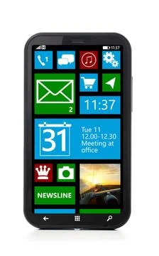 Touch screen smartphone modern touch screen smartphone with mobile interfa... 库存照片