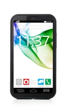 Touch screen smartphone modern touch screen smartphone with mobile interfa... 库存照片