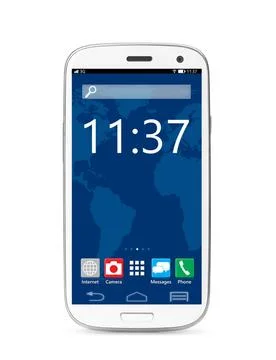Touch screen smartphone modern touch screen smartphone with mobile interfa... 库存照片