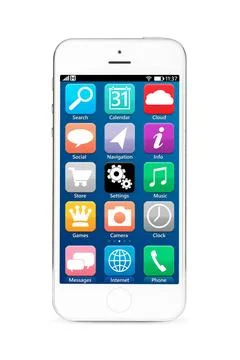 Touch screen smartphone modern touch screen smartphone with mobile interfa... 库存照片