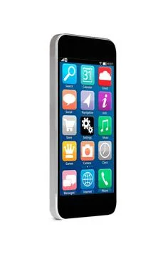 Touch screen smartphone modern touch screen smartphone with mobile interfa... 库存照片