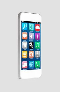 Touch screen smartphone modern touch screen smartphone with mobile interfa... 库存照片
