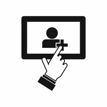 Touch screen tablet click icon, simple style Stock Illustration