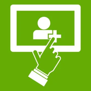 Touch screen tablet click icon green Stock Illustration
