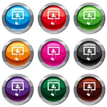 Touch screen tablet click set 9 collection Stock Illustration