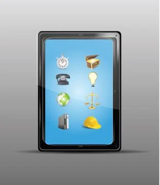 Touch screen tablet Stock Illustration