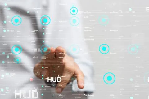 A Touch screen technology. Future modern touch screen technology Foto stock