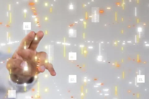 A Touch screen technology. Future modern touch screen technology Foto stock