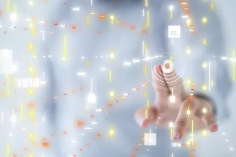 A Touch screen technology. Future modern touch screen technology Foto stock