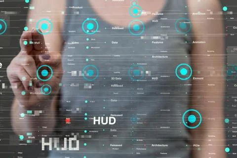 A Touch screen technology. Future modern touch screen technology Foto stock