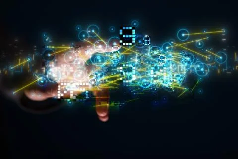 A Touch screen technology. Future modern touch screen technology 스톡 사진