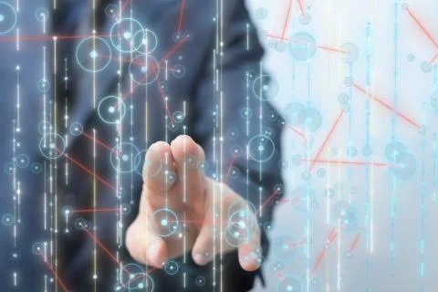A Touch screen technology. Future modern touch screen technology Foto stock