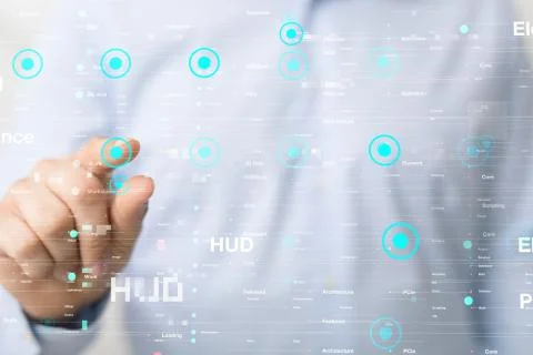 A Touch screen technology. Future modern touch screen technology 写真素材