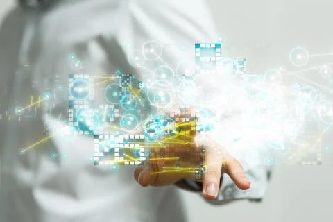 A Touch screen technology. Future modern touch screen technology Foto stock